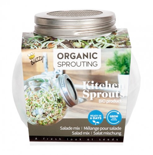 Organic Sprouting pot en verre - Mélange de salade