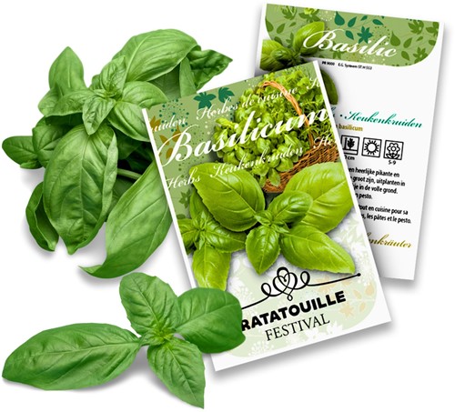 Herbes de Basilic Paquets personnalisés - 50 pièces